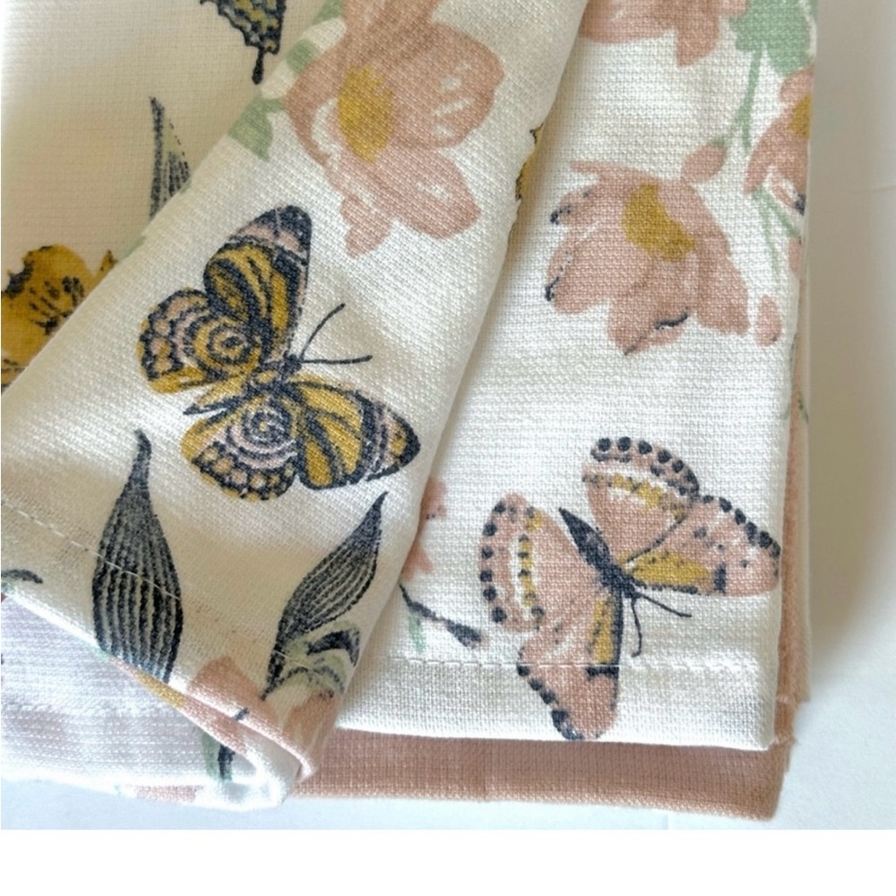 Deborah Connolly Kitchen Towels Set of 3 Pastel Floral & Butterflies NEW - Picture 10 of 10